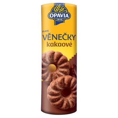 Obrázek Opavia sušenky Zlaté Věnečky kakaové sušenky 150g