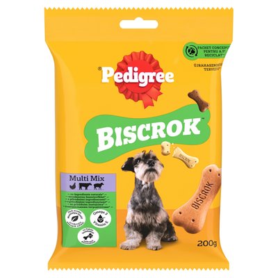 Obrázek Pedigree Biscrok Multi směs kuřecí, hovězí a jehněčí příchutě 200g