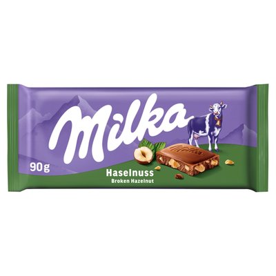 Obrázek Milka Hazelnut mléčná čokoláda z alpského mléka s drcenými jádry lískových ořechů 90 g