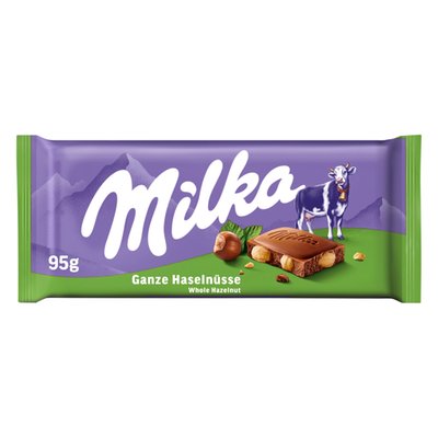 Obrázek Milka čokoláda Oříšková mléčná s celými ořechy 95g