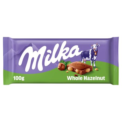 Obrázek Milka čokoláda Oříšková mléčná s celými ořechy 100g