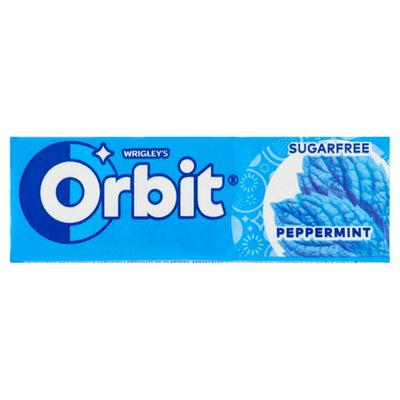 Obrázek Wrigley's Orbit Peppermint žvýkačka bez cukru s mátovou příchutí se sladidly 10 ks 14g