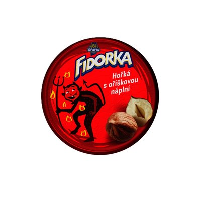 Obrázek Opavia Fidorka Hořká s oříškovou náplní červená 30g