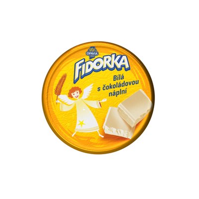 Obrázek Opavia Fidorka Bílá s čokoládovou náplní žlutá 30g