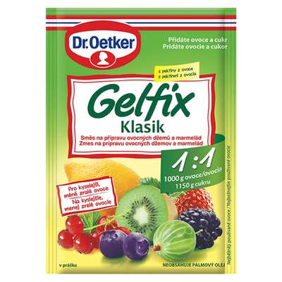 Obrázek Dr. Oetker Gelfix klasik směs na přípravu ovocných džemů a marmelád v prášku 20g
