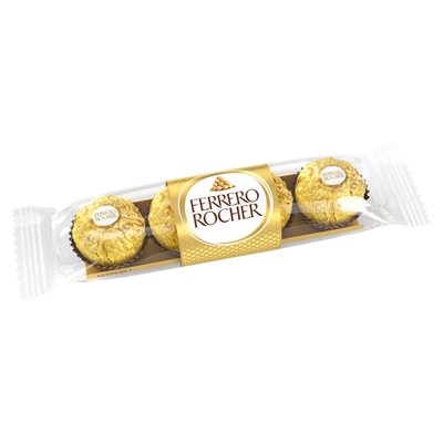 Obrázek Ferrero Rocher Oplatky s polevou z mléčné čokolády a drcenými lískovými oříšky 4 ks 50g