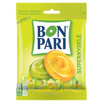 Obrázek BON PARI SUPER KYSELÉ bonbóny s ovocnými příchutěmi 90g