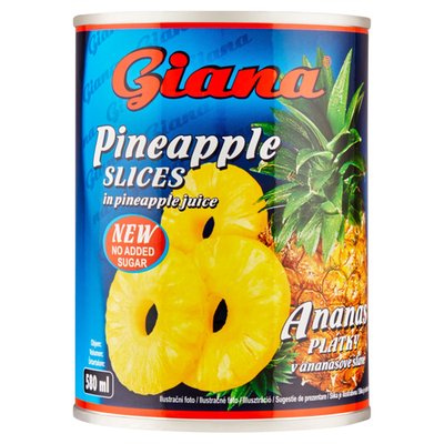 Obrázek Giana Ananas plátky v ananasové šťávě 565g