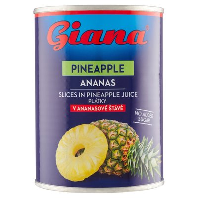 Obrázek Giana Ananas plátky v ananasové šťávě 565g