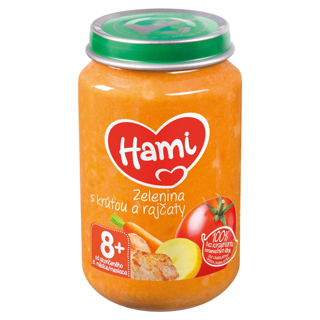 Czech Republic product data sample: Hami masozeleninový příkrm Zelenina s krůtou a rajčaty 200g