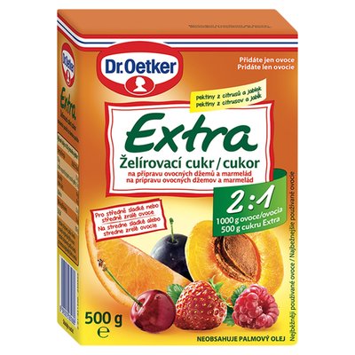 Obrázek Dr. Oetker Extra želírovací cukr na přípravu ovocných džemů a marmelád 500g