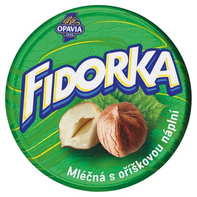 Obrázek Opavia Fidorka Mléčná s oříškovou náplní zelená 30g