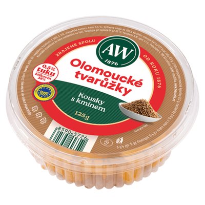 Obrázek A.W. Olomoucké tvarůžky kousky s kmínem 125g