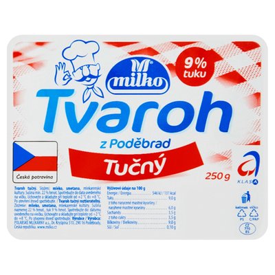 Obrázek Milko Tvaroh z Poděbrad tučný 250g