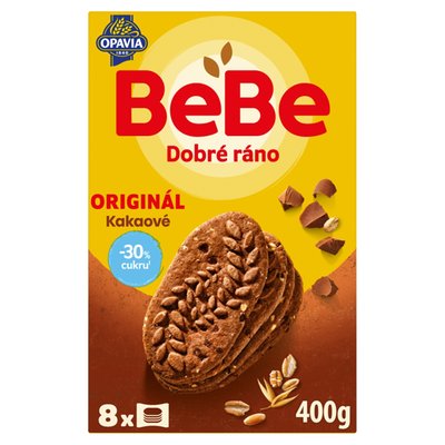 Obrázek Opavia Sušenky Kakaové Bebe Dobré Ráno -30% Cukru 8  50g (400g)