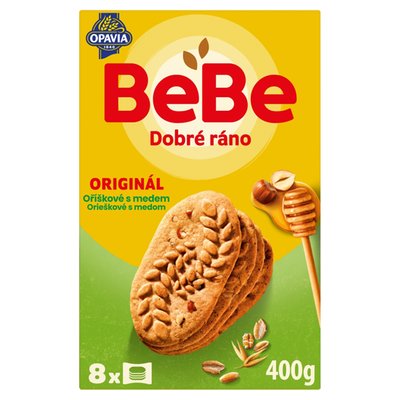 Obrázek Opavia sušenky BeBe Dobré Ráno oříškové s medem 8 x 50g (400g)