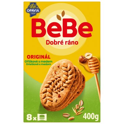 Obrázek Opavia sušenky BeBe Dobré Ráno oříškové s medem 8 x 50g (400g)