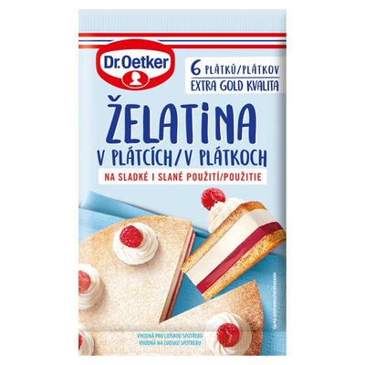 Obrázek Dr. Oetker Želatina v plátcích 6 ks 10g