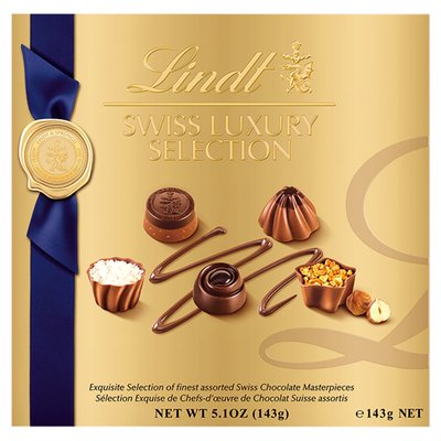 Obrázek Lindt Swiss Luxury Selection Směs čokoládových bonbónů 14 ks 143g