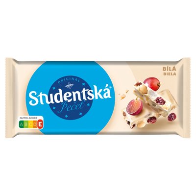 Obrázek ORION Studentská pečeť Bílá čokoláda s arašídy, rozinkami a želé 170g