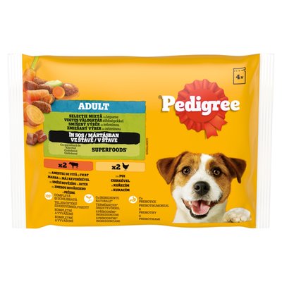 Obrázek Pedigree Adult smíšený výběr se zeleninou ve šťávě 4 x 100g (400g)