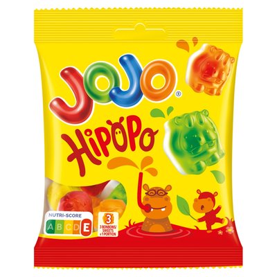 Obrázek JOJO Hrošíci želé bonbóny s ovocnými příchutěmi s náplní 80g