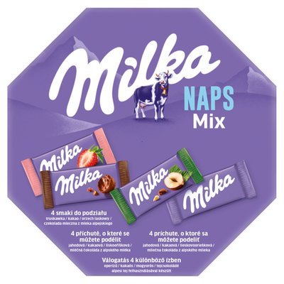 Obrázek Milka bonboniéra Naps Mix, výběr mini mléčných čokolád 138g