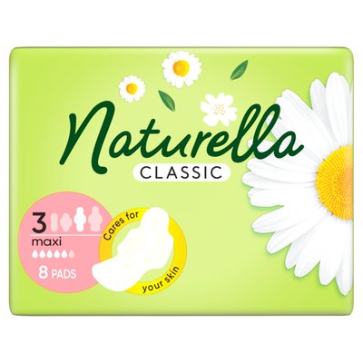 Obrázek Naturella Classic Maxi Hygienické Vložky S Vůní Heřmánku s křidélky 8ks