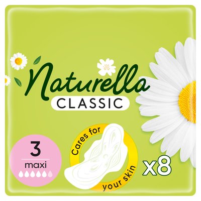 Obrázek Naturella Classic Maxi Hygienické Vložky S Vůní Heřmánku s křidélky 8ks