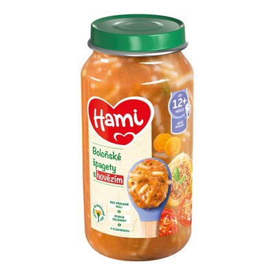 Obrázek Hami příkrm Boloňské špagety s hovězím 250g