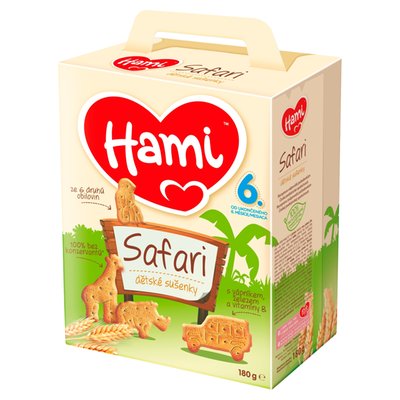 Obrázek Hami Safari dětské sušenky od uk. 6 měsíce 180g