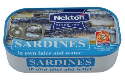 Obrázek Sardinky ve vlastní šťávě a vodě NEKTON EO 125 g