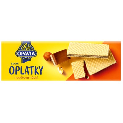 Obrázek Opavia Oplatky Zlaté nugátová náplň 146g