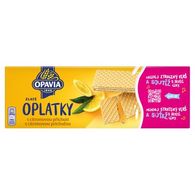 Obrázek Opavia Oplatky Zlaté citronová příchuť 146g