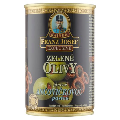 Obrázek Franz Josef Kaiser Exclusive Zelené olivy plněné ančovičkovou pastou 300g