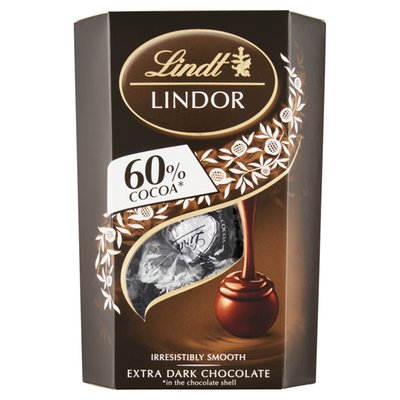 Obrázek Lindt Lindor Extra hořká čokoláda s jemnou krémovou náplní 200g