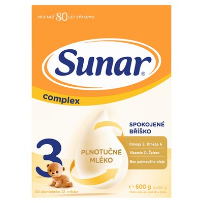 Obrázek Sunar Complex 3 mléčná výživa pro malé děti v prášku 2 x 300g (600g)