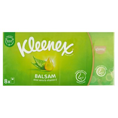 Obrázek Kleenex Balsam papírové kapesníky 4 vrstvy 8 x 8 ks