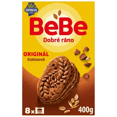 Obrázek Opavia sušenky kakaové BeBe Dobré Ráno s kousky čokolády 8 x 50g (400g)