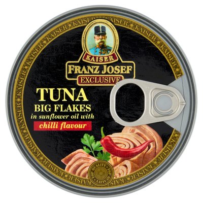 Obrázek Franz Josef Kaiser Exclusive Tuňák kousky ve slunečnicovém oleji s chilli 170g