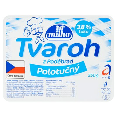 Obrázek Milko Tvaroh z Poděbrad polotučný 250g
