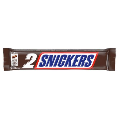 Obrázek Snickers Mléčná čokoláda plněná nugátem, karamelem 2 x 37,5g (75g)