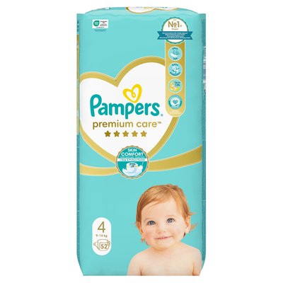 Obrázek Pampers Premium Care Size 4, Nappy x52, 9kg-14kg