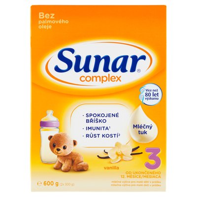 Obrázek Sunar Complex 3 vanilka mléčná výživa pro malé děti v prášku 2 x 300g (600g)