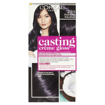 Obrázek L'Oréal Paris Casting Creme Gloss semipermanentní barva na vlasy 210 modročerná, 48 +72 +60 ml