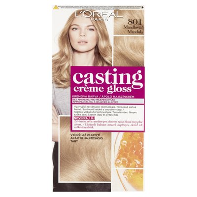 Obrázek L'Oréal Paris Casting Creme Gloss semipermanentní barva na vlasy 801 mandlová, 48 +72 +60 ml