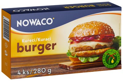 Obrázek Kuřecí hamburger předsmažený Nowaco 280g