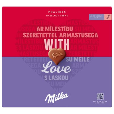 Obrázek Milka bonboniéra I Love Milka, lískooříšková náplň 110g