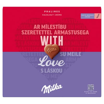 Obrázek Milka bonboniéra I Love Milka, lískooříšková náplň 110g