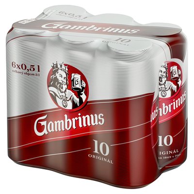 Obrázek Gambrinus Originál 10 pivo výčepní světlé 6 x 0,5l (3l)